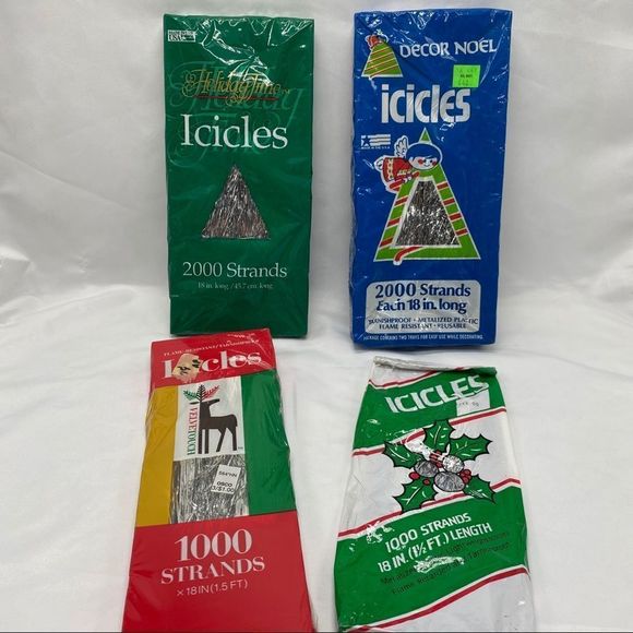 Vintage Christmas Tree Icicles Tinsel Silver 6000 strands 18” - Picture 1 of 7